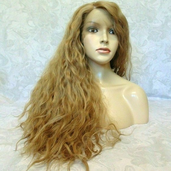 Lace Front, 3.5" Part, Dk Blonde Long Wavy Wig - Picture 11 of 13
